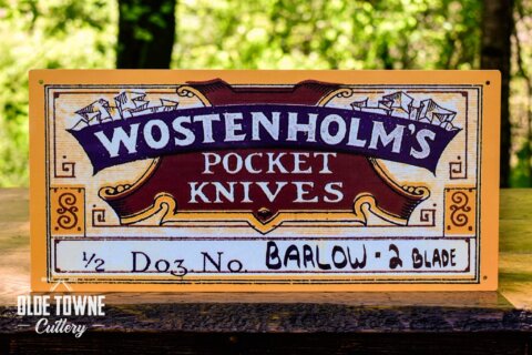 Wostenholm Pocket Knives Vintage Tin Sign Wostenholm Pocket Knives Vintage Tin Sign