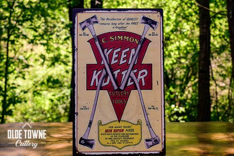 Keen Kutter Axes Vintage Tin Sign