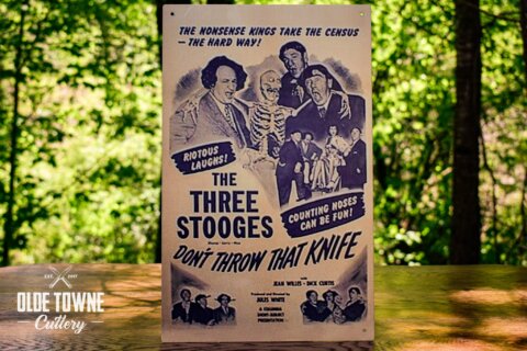 The Three Stooges Knives Vintage Tin Sign The Three Stooges Knives Vintage Tin Sign