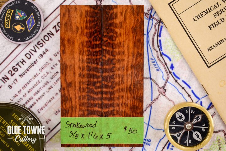 Handle Material Snakewood 3/8 x 1 1/2 x 5