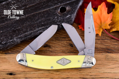 Classic Carbon Doctors Knife Yellow Handle - Rough Rider Knives