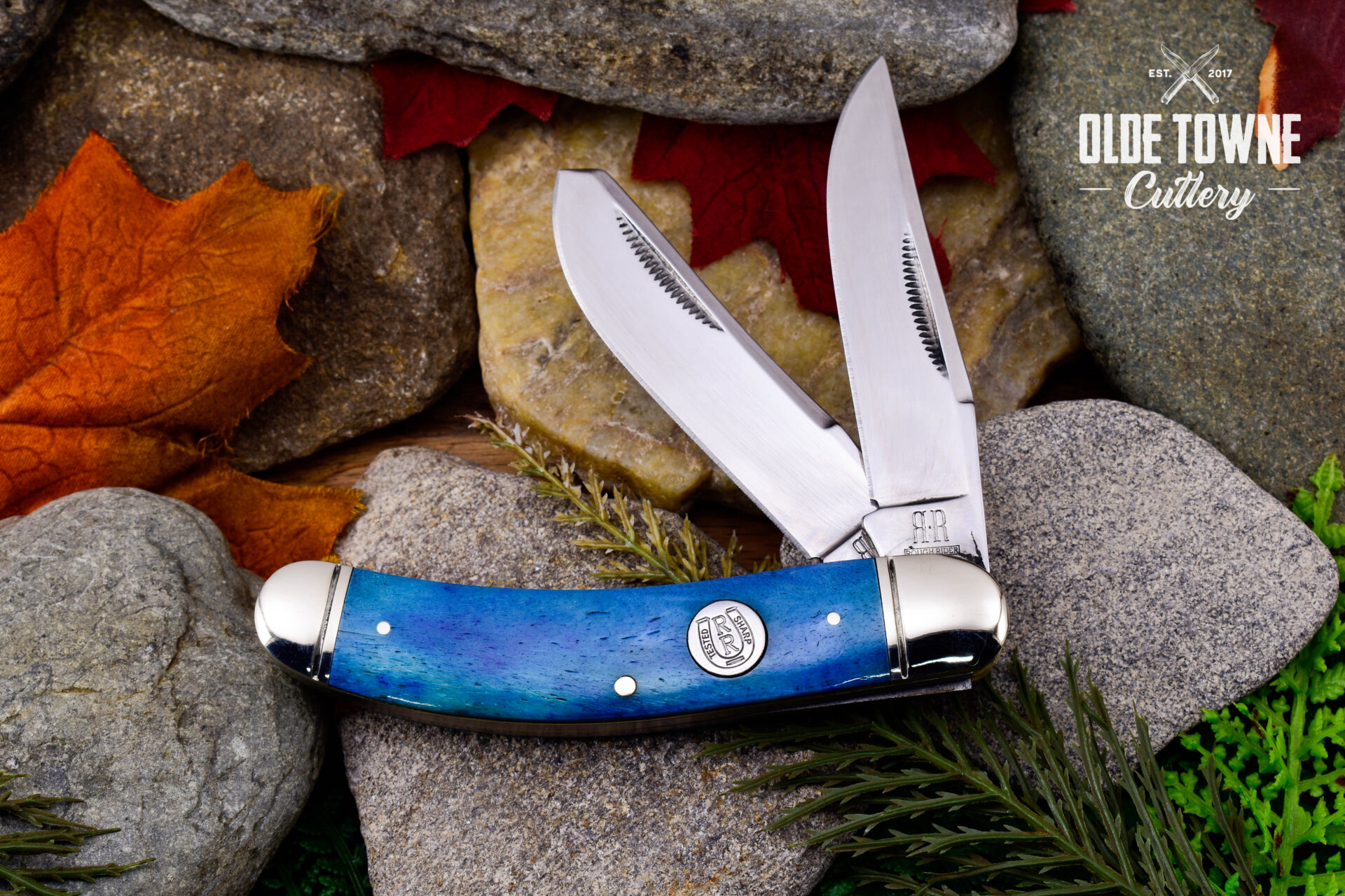 Rough Rider RR1951 Sowbelly Trapper Blue Smooth Bone - Knives for Sale