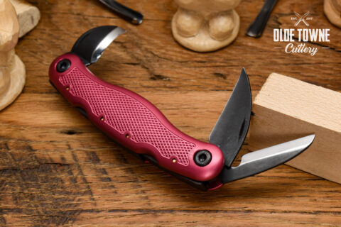 Flexcut Cutting Knife 1.125 Carbon Steel Blade, Ash Wood Handles -  KnifeCenter - FLEXKN12