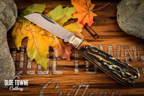 Rough Rider Knives 090 Small Hunter Fixed Blade With Genuine Stag Handles  RR090 for sale online