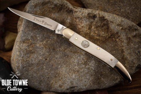 Boker Tree Brand Copperhead Pocket Knife Stainless Blades Brown Bone Handle
