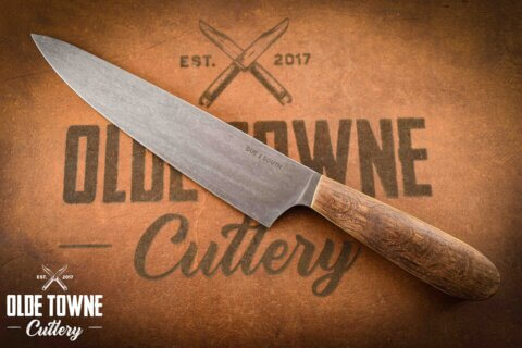 Due South Knives 8" Chef Curly Oak #946