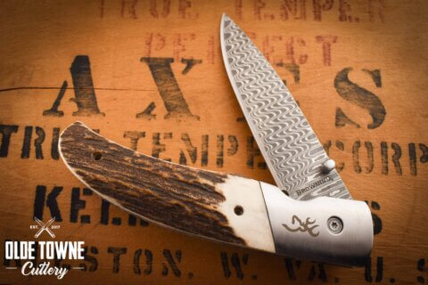 Browning BR0370 Linerlock Damascus Stag