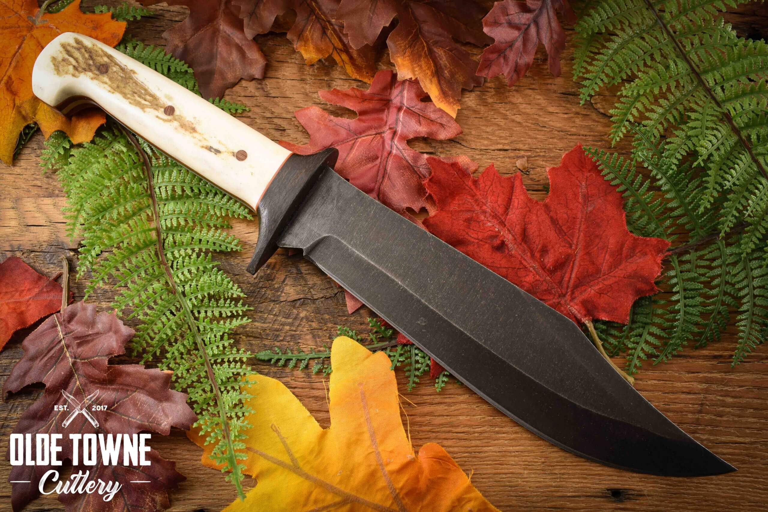 Due South Knives Clip Pt Bowie Stag #1006