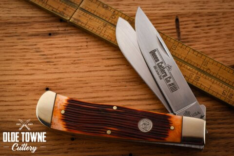 Queen QAWB206L Linerlock Amber Bone