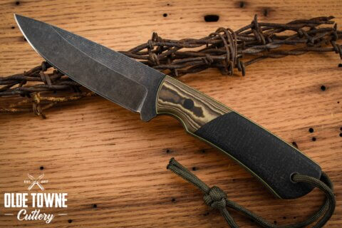 Alfa Knife Huntsman Burlap/Richlite Bolster #279 Alfa Knife Huntsman Burlap/Richlite Bolster #279