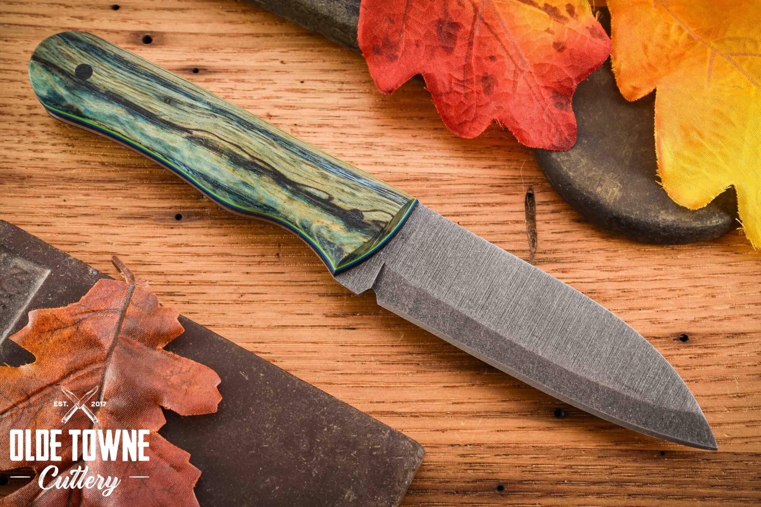 Due South Knives Drop Point Bushcrafter Oak #1720
