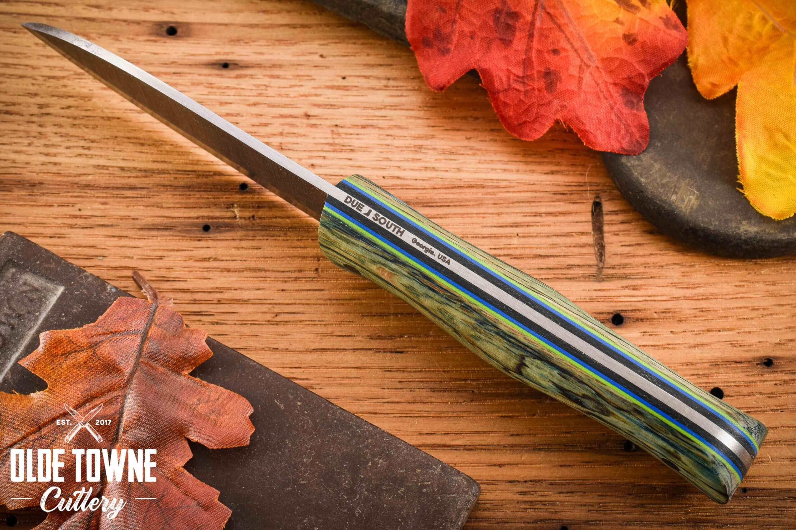 Due South Knives Drop Point Bushcrafter Oak #1720