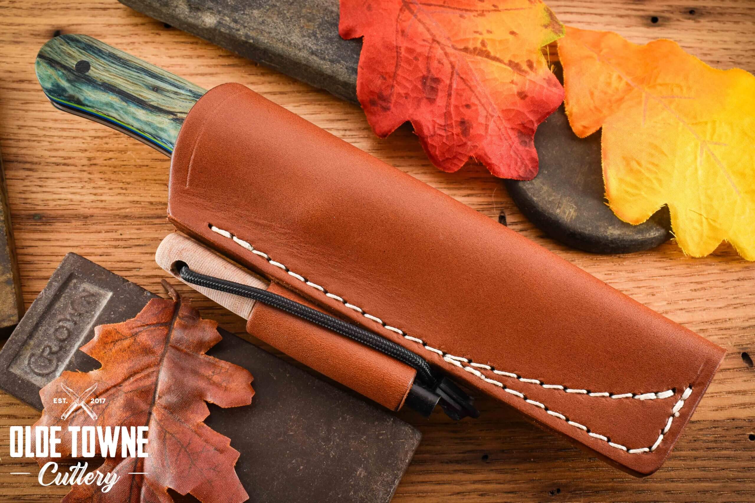 Due South Knives Drop Point Bushcrafter Oak #1720