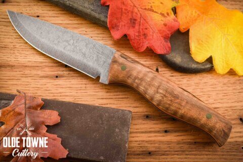 Due South Knives Drop Point Hunter Curly Maple #1722 Due South Knives Drop Point Hunter Curly Maple #1722
