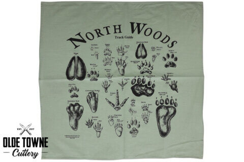 North Woods Animal Track Guide Bandana Green North Woods Animal Track Guide Bandana Green