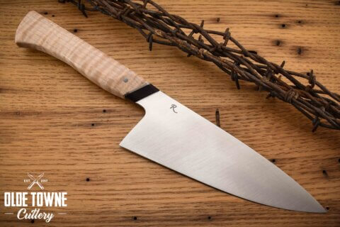 Rhymer Knives 6" Chef Curly Maple/Blackwood #15 Rhymer Knives 6" Chef Curly Maple/Blackwood #15