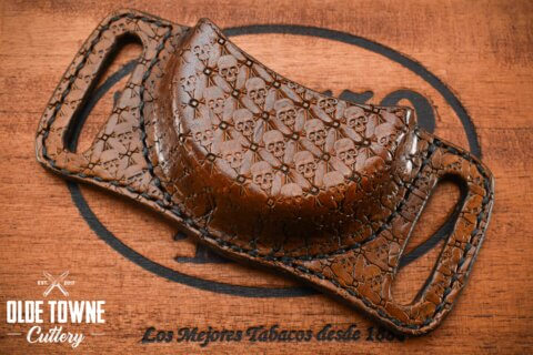 Alfa Knife Leather Dip Can Holster Skull #315 Alfa Knife Leather Dip Can Holster Skull #315