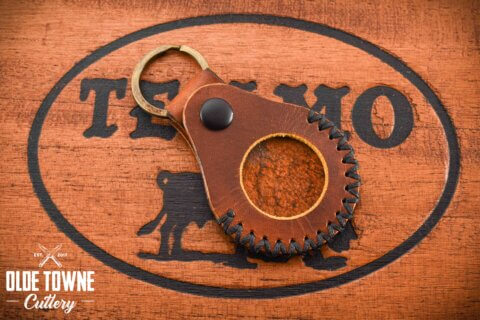 Alfa Knife Custom Leather Air Tag Keychain #322 Alfa Knife Custom Leather Air Tag Keychain #322