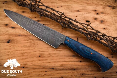 Due South Knives 8" Chef Indigo Liberty Wood #1750