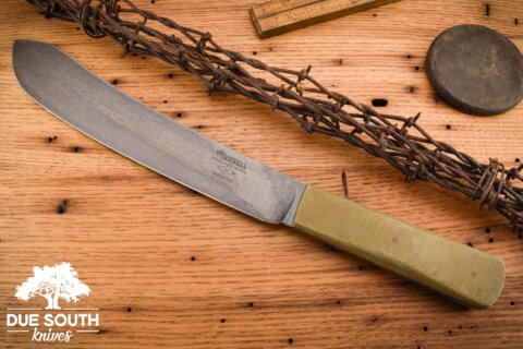 Due South Knives 10" Butcher Olive Micarta #1757