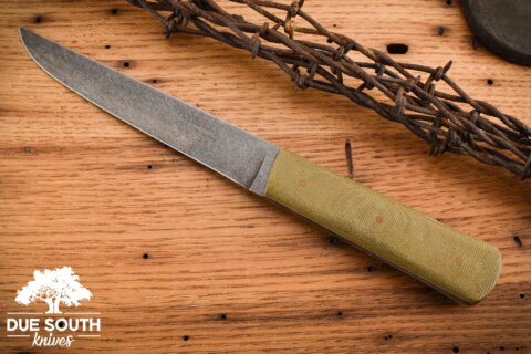 Due South Knives 6" Slicer Olive Micarta #1764