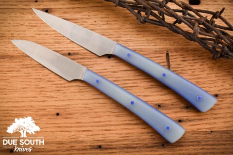 Due South Knives 2pc Steak Set Jade G10 #1768