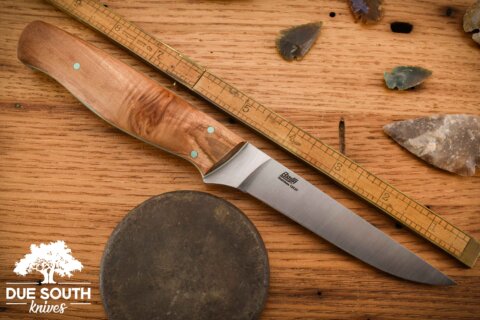 Due South Knives 4" Fisher Curly Maple #1741