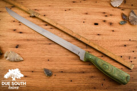 Due South Knives 11" Fillet Olive Liberty Wood #1734