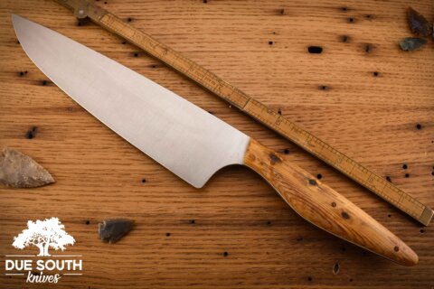 Due South Knives 8" Chef Heart Pine #1735