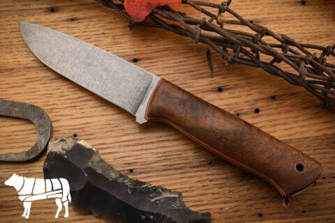 Rowland Cutlery Kitfox Curly Black Walnut #666 Rowland Cutlery Kitfox Curly Black Walnut #666