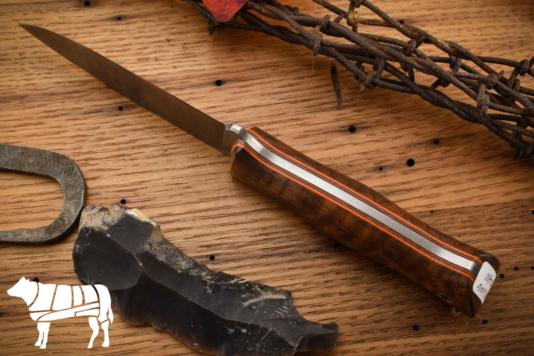 Rowland Cutlery Kitfox Curly Black Walnut #666 Rowland Cutlery Kitfox Curly Black Walnut #666