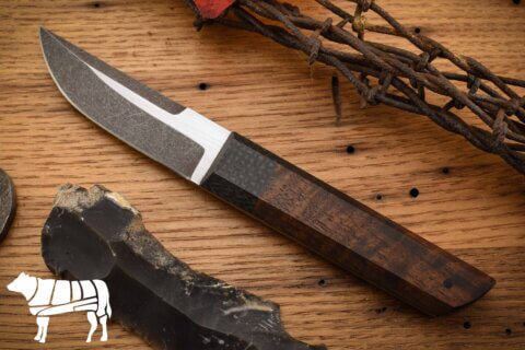 Rowland Cutlery Kwaiken Curly Walnut/CF #473 Rowland Cutlery Kwaiken Curly Walnut/CF #473
