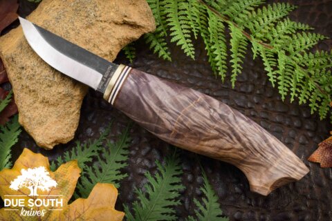 Due South Knives Puukko Dyed Curly Birch #1771