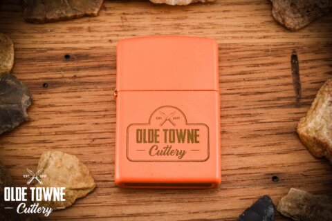 Olde Towne Cutlery/Due South Branded Zippo Orange Olde Towne Cutlery/Due South Branded Zippo Orange